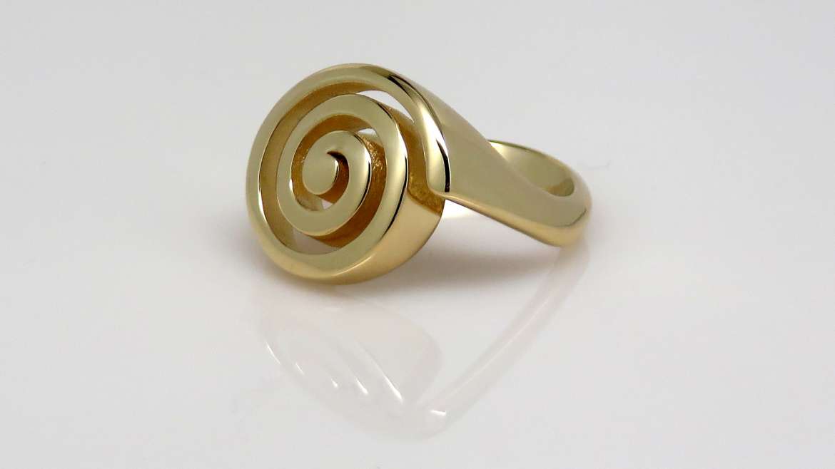 Bague spirale en or jaune 10k