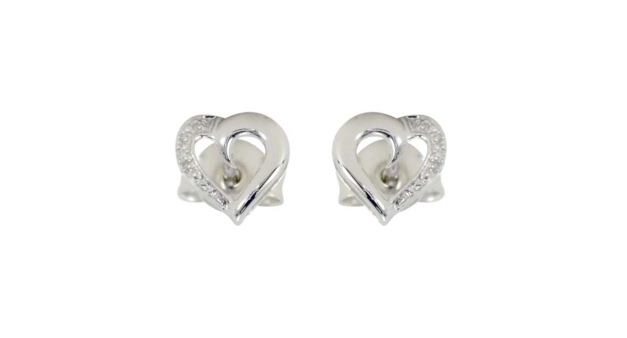 Boucle d'oreille coeur pour femme - blanc | Octeau Joaillier